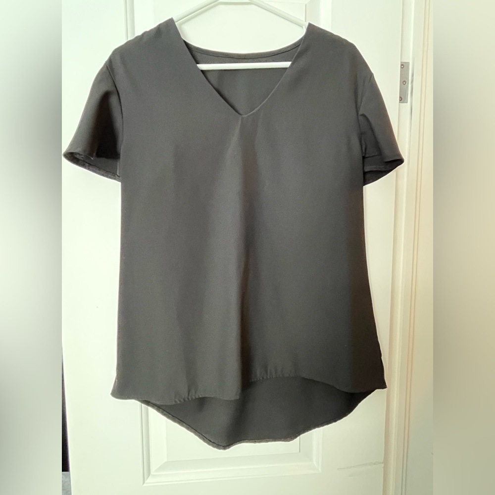 Women's Black V-Neck Top